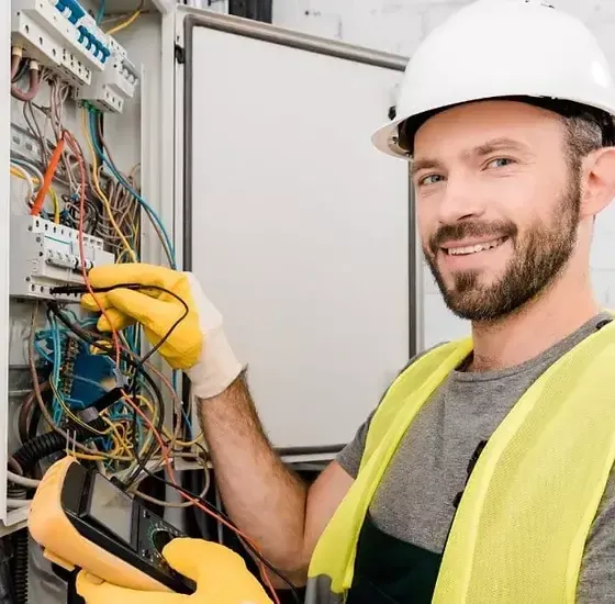 Certified electrician from JDS Electricians Fulham at work in Fulham